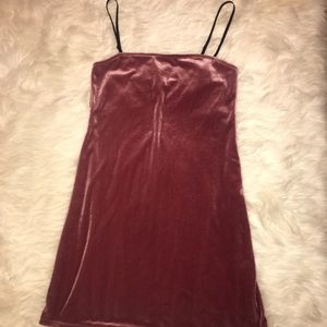 Mauve velvet mini dress